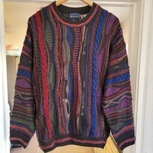 90's Coogi Style Biggie Hip Hop Textured Sweater